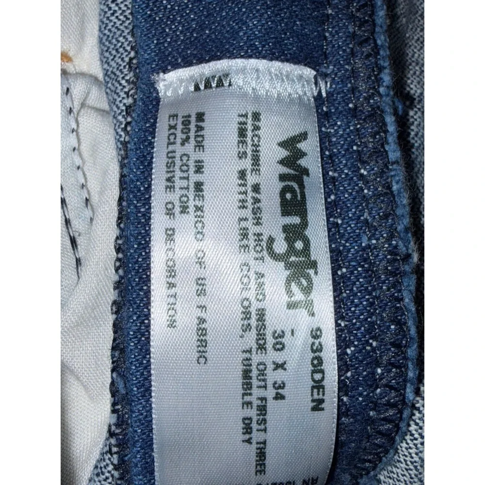 Wrangler 936DEN Cowboy Cut Slim Jeans Mens 30x34 Dark Wash Indigo Denim T49-53